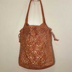 Saddle Leather Lattice Hobo